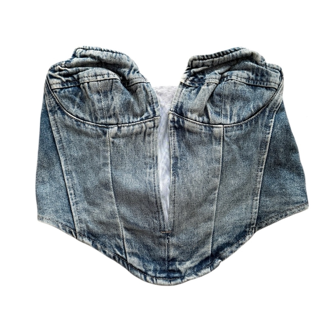 Forever 21 Light Blue Women's Denim Corset Top